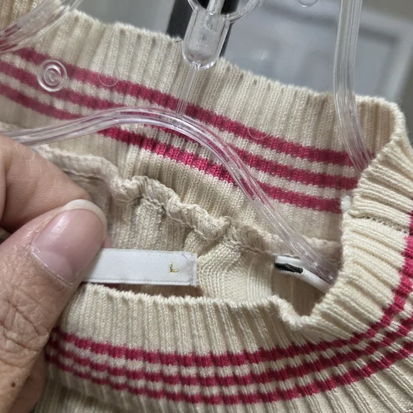 ONLY Striped Ribbed Knit Short Sleeve Top Multicolor Slim Fit Stretch Casual NWT - Picture 5 of 10